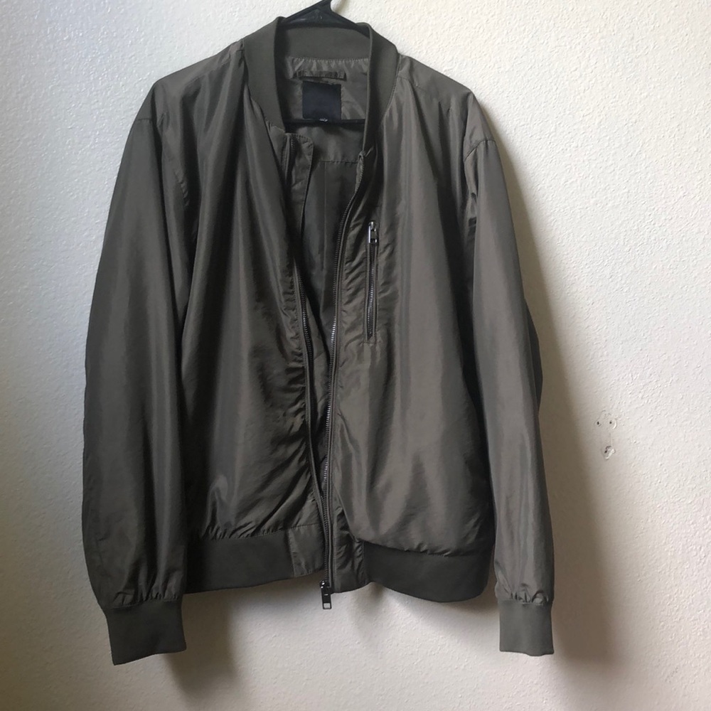 Olive green bomber jacket
